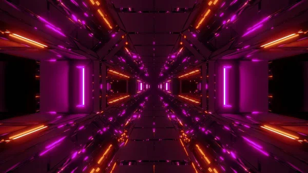 Futurista Fantasia Scifi Espaço Galáxia Túnel Corredor Com Janelas Vidro — Fotografia de Stock