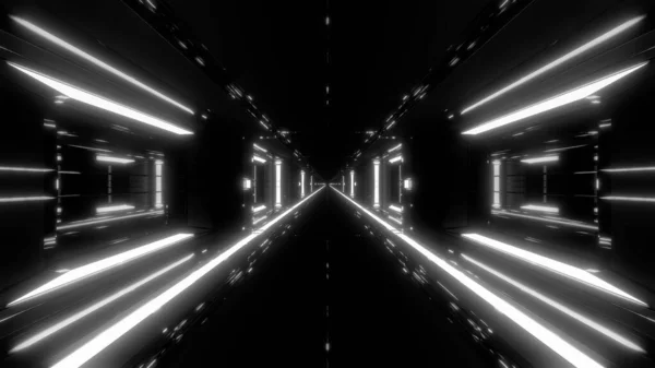 Futuristische Scifi Space Hangar Tunnel Korridor Mit Heißem Metall Illustration — Stockfoto