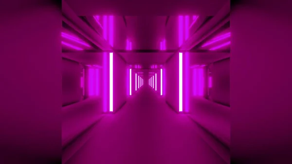 Tiszta Rózsaszín Alagút Folyosó Üveg Ablakokkal Illusztráció Háttér Tapéta Design — Stock Fotó