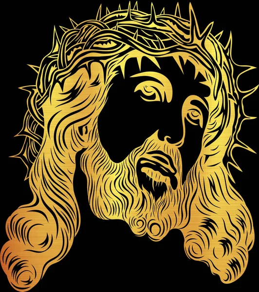 Jesus Christus Kreuz Metallisch Golden Abbildung Biblisch Beten — Stockfoto