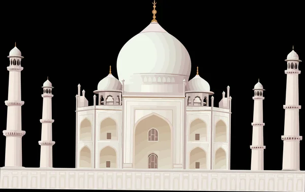 Tajmahal Indien Dompalast Weiß Schwarz Hintergrund Illustration — Stockfoto