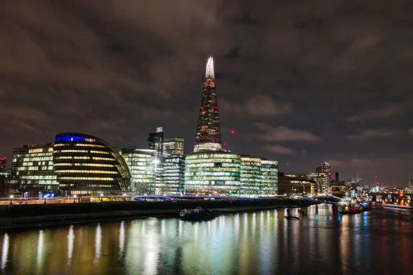 Skyline Londynu Nocy Tamizy — Zdjęcie stockowe