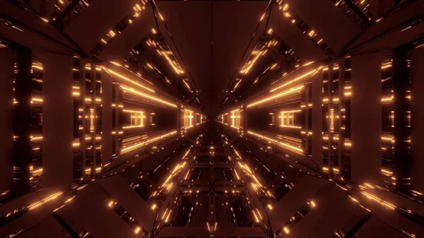 Helig Futuristisk Utrymme Scifi Hangar Tunnel Korridor Med Heliga Glödande — Stockfoto