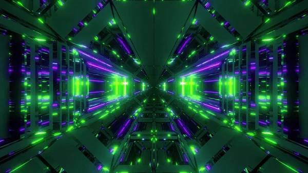 Holy Futuristic Space Scifi Hangar Tunnel Corridor Holy Glowing Christian — Stock Photo, Image