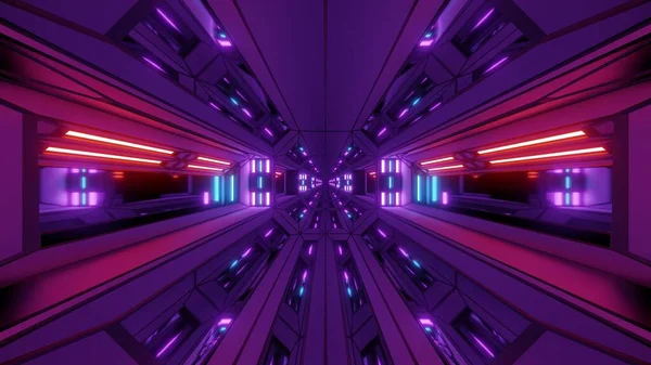 Futuristico Scifi Fantasy Tunnel Con Santa Croce Cristiana Incandescente Illustrazione — Foto Stock