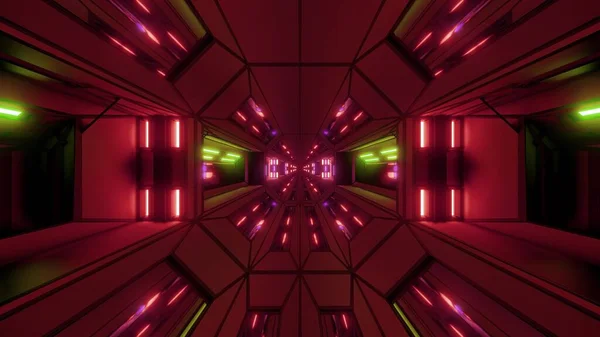 Futurystyczny Scifi Fantasy Tunel Świętym Chrześcijańskim Świecącym Krzyżem Ilustracja Tapety — Zdjęcie stockowe