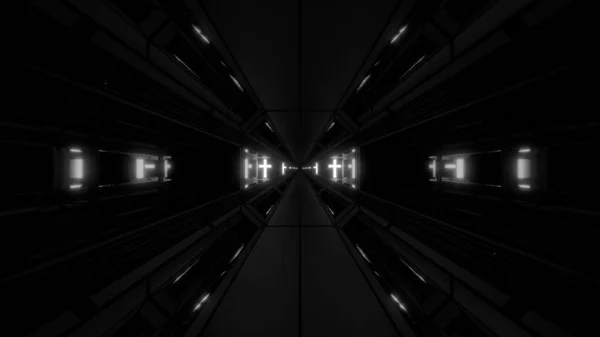 Sauber Futuristische Scifi Fantasie Raum Hangar Tunnel Korridor Mit Heiligen — Stockfoto