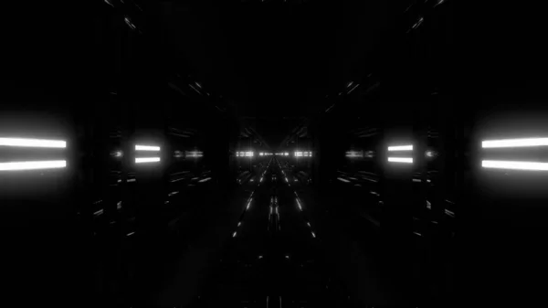 Ren Futuristisk Scifi Fantasi Utrymme Hangar Tunnel Korridor Med Fina — Stockfoto