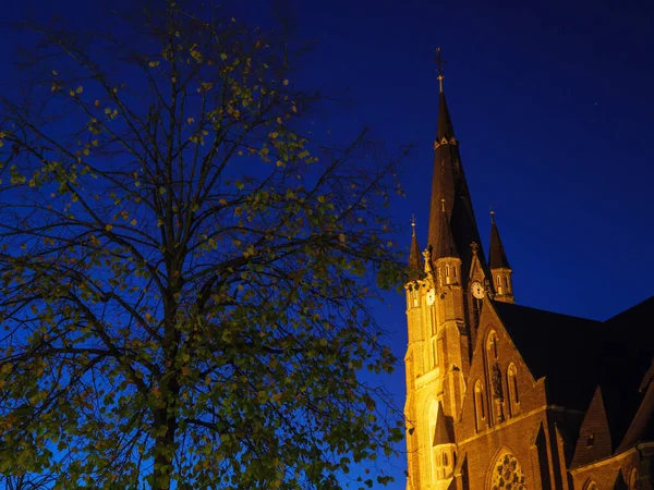 Noche Iglesia Weseke — Foto de Stock