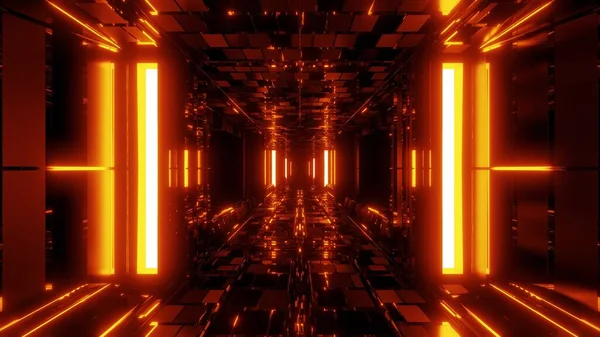 Futuristic Sci Space Hangar Tunnel Corridor Ambient Bricks Texture Illustration — Stok Foto