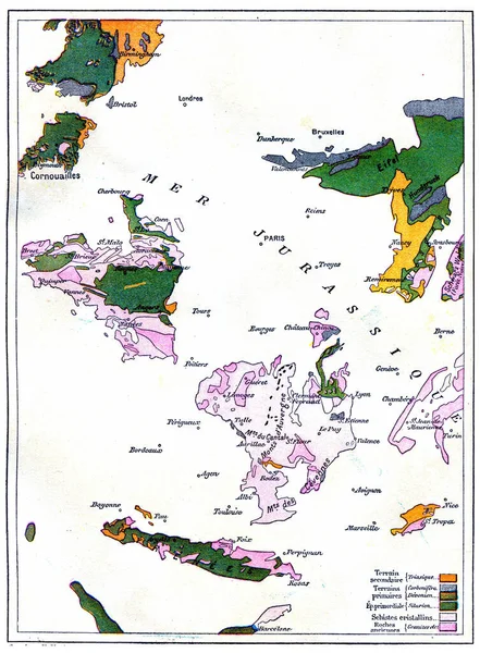 Stará Klasická Mapa Rytina Ilustrace — Stock fotografie