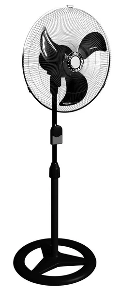 Black Plastic Metal Tech Fan Render Isolated White Background — Stock Photo, Image