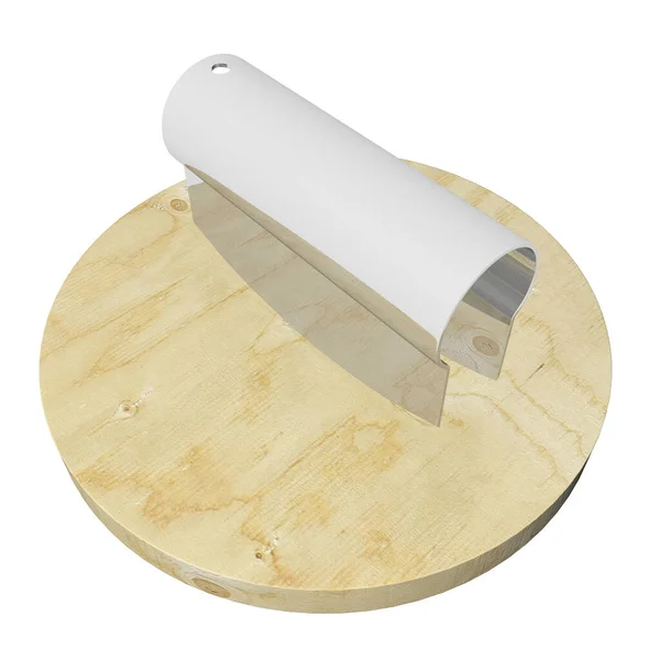 Stainless Steel Plastic Double Dough Cutter Wooden Cutting Board Illustration — Stock Photo, Image