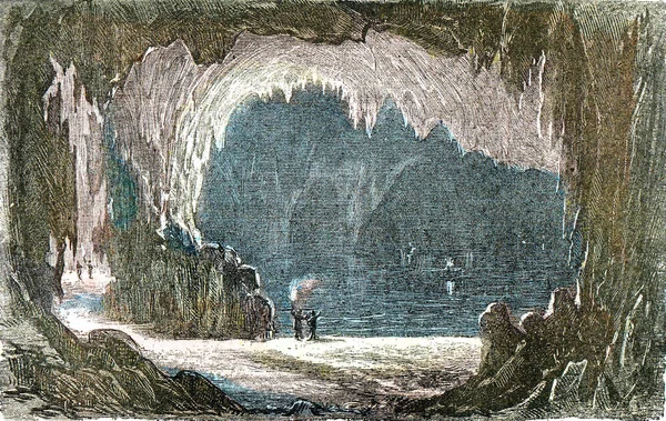 ケンタッキー州のマンモスの洞窟 ヴィンテージの刻まれたイラスト 自然創造と生物から — ストック写真