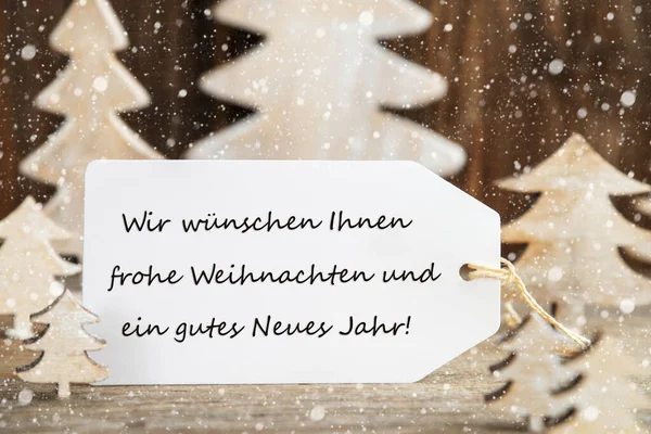 Label German Text Frohe Weihnachten Und Ein Gutes Neues Jahr —  Fotos de Stock
