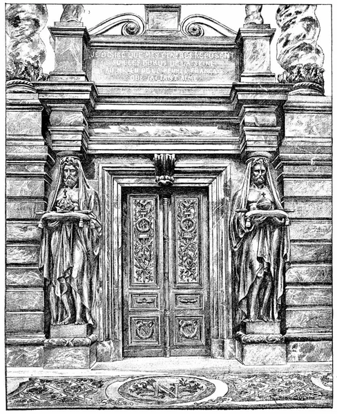 Old Ancient Door Vintage Illustration — Stock Photo, Image