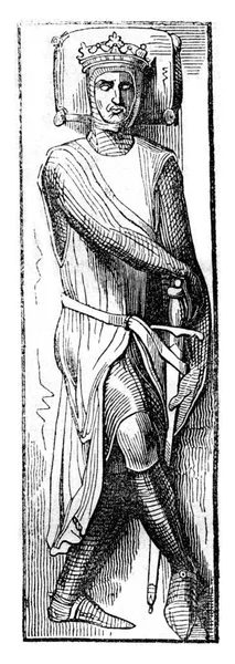 Effigy William Earl Salisbury Place His Tomb Vintage Engraved Illustration — Stock Photo, Image