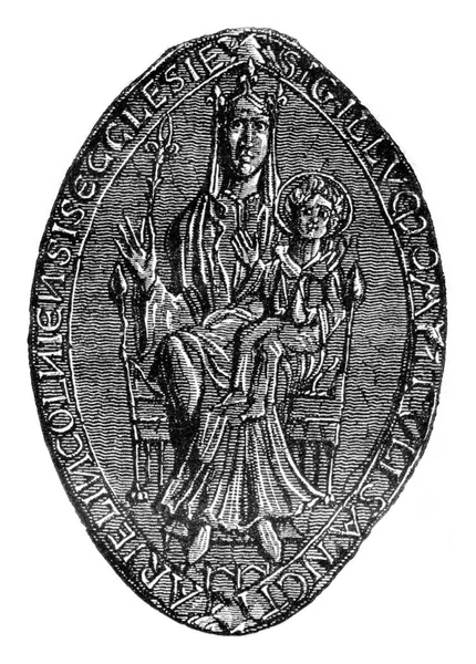 Запечатайте Громаду Святої Марії Лінкольнської Ілюстрації Вінтажних Гравюр Історія Англії — стокове фото