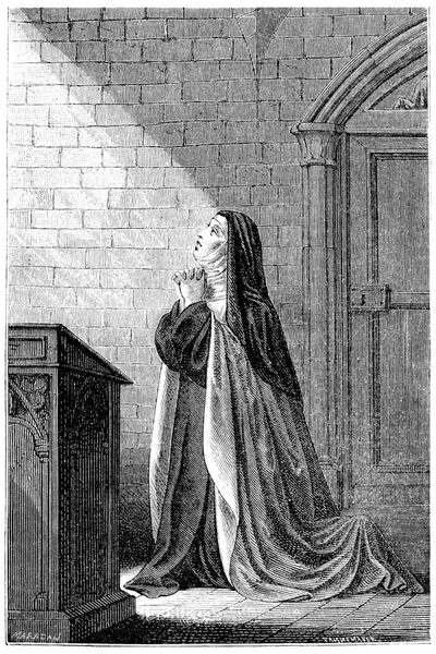 Mrs Acarie Carmelite Nunna Vintage Graverad Illustration — Stockfoto