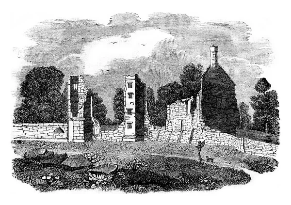 Ruines Château Broadgate Comte Leicester Lieu Naissance Jeanne Gray Illustration — Photo