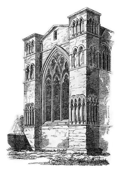 Över Den Östra Änden Oxford Cathedral Vintage Graverad Illustration Englands — Stockfoto