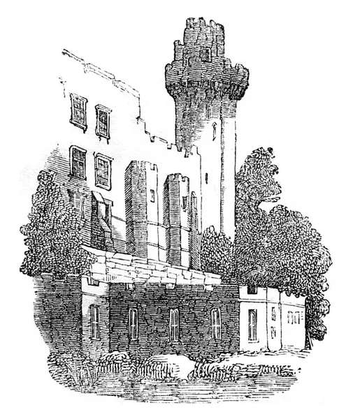 Veduta Del Castello Kylemore Illustrazione Incisa Epoca Storia Variopinta Dell — Foto Stock