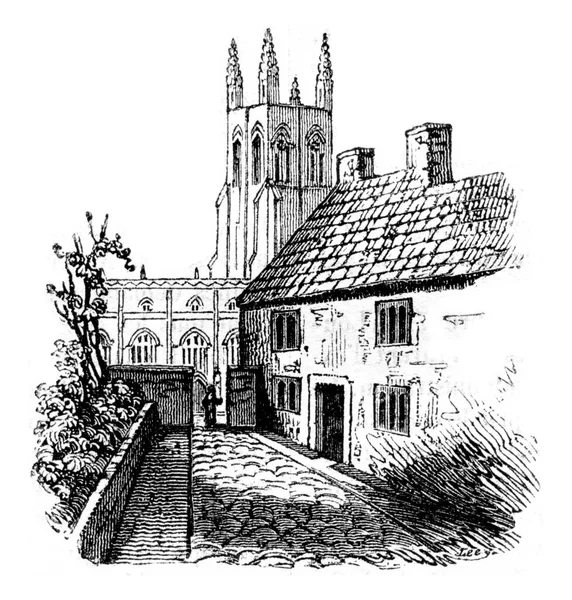 自宅や生まれのロック ワイントン ブリストルの近くに ヴィンテージの刻まれたイラスト イングランドのカラフルな歴史 1837 — ストック写真