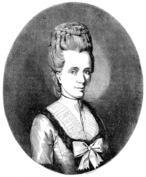 Portrét Madame Neckerové Rytá Ilustrace — Stock fotografie