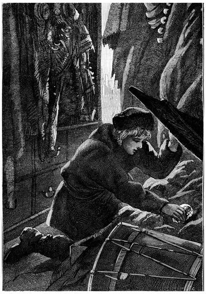 Sandre Wyciągnął Bryłę Kryjówki Grawerowanej Ilustracji Jules Verne Cesar Cascabel — Zdjęcie stockowe