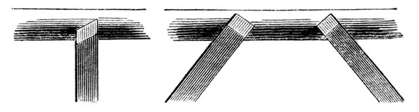 Rechts Schräg Und Meißel Vintage Gravierte Illustration Magasin Pittoreske 1853 — Stockfoto