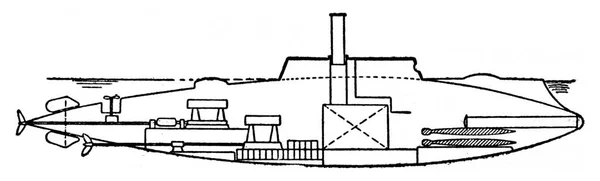 Plongée Sous Moteur Hybride Marin Américain Illustration Gravée Vintage Encyclopédie — Photo