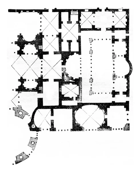 Yarı Uçak Banyoları Caracalla Eski Oyma Resimler Magasin Pittoresk 1836 — Stok fotoğraf