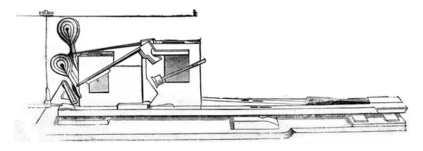 Detail Mechanics Piano Vintage Engraved Illustration Magasin Pittoresque 1844 — Stock Photo, Image