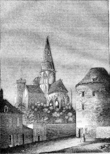 Church Our Lady Semur Departementet Cote Vintage Graverad Illustration Magasin — Stockfoto