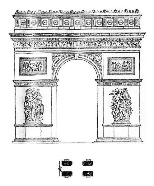 星之弧 古老的雕刻插图 Magasin Pittoresque 1836年 — 图库照片