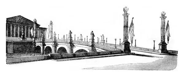 Dekorationen Der Concorde Brücke Und Des Abgeordnetenhauses Gravierte Illustration Magasin — Stockfoto