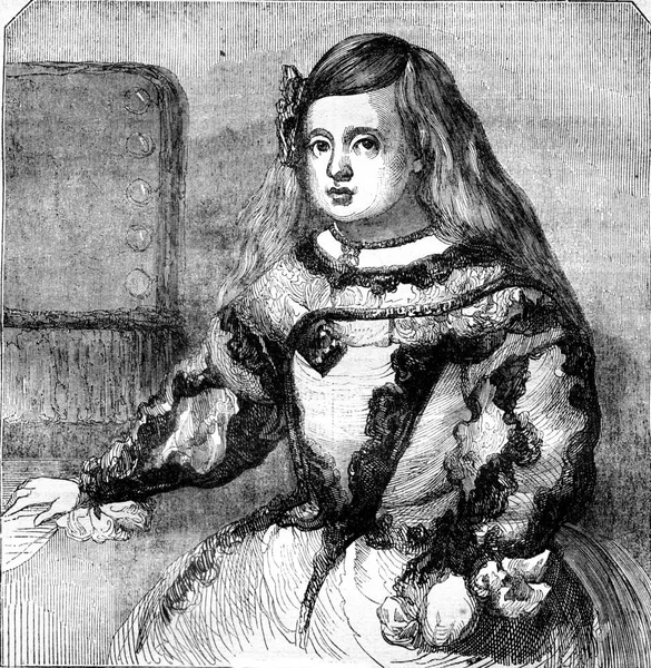 Muzeum Louvre Infanta Margarita Velasquez Archivní Rytá Ilustrace Magasin Pittoresque — Stock fotografie