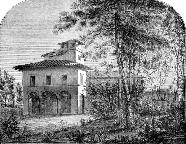 Casino Raphael Poblíž Villa Borghese Římě Vinobraní Ryté Ilustrace Magasin — Stock fotografie