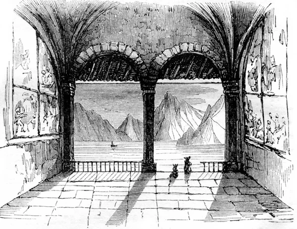 Veduta Interna Della Cappella Guglielmo Tell Lago Lucerna Illustrazione Incisa — Foto Stock