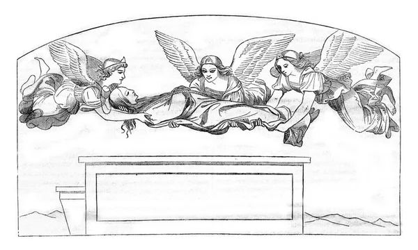 ミラノのブレラ美術館 サントはLuiniによって天国への墓と範囲を削除します Magasin Pittoresque 1843 — ストック写真
