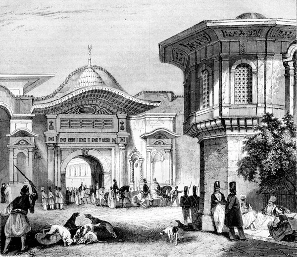 Recepción Embajador Constantinopla Ilustración Grabada Vintage Magasin Pittoresque 1844 —  Fotos de Stock
