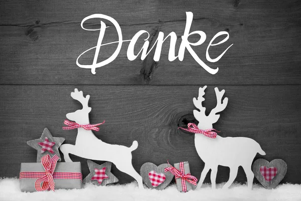 Deutsche Kalligraphie Bedeutet Danke Weihnachtsschmuck Aus Holz Wie Geschenk Herz — Stockfoto