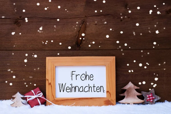 Rahmen Mit Deutscher Kalligraphie Frohe Weihnachten Bedeutet Frohe Weihnachten Weihnachtsdekoration — Stockfoto