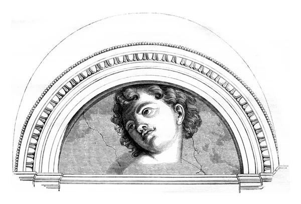 Carvão Macaco Tete Michelangelo Nas Farnes Ilustração Gravada Vintage Magasin — Fotografia de Stock