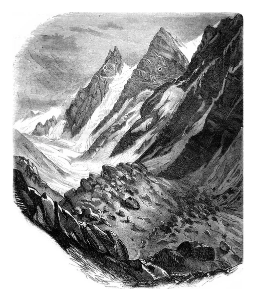 Ghiacciai Cerro Tolosa Nella Cordigliera Del Cile Illustrazione Incisa Epoca — Foto Stock
