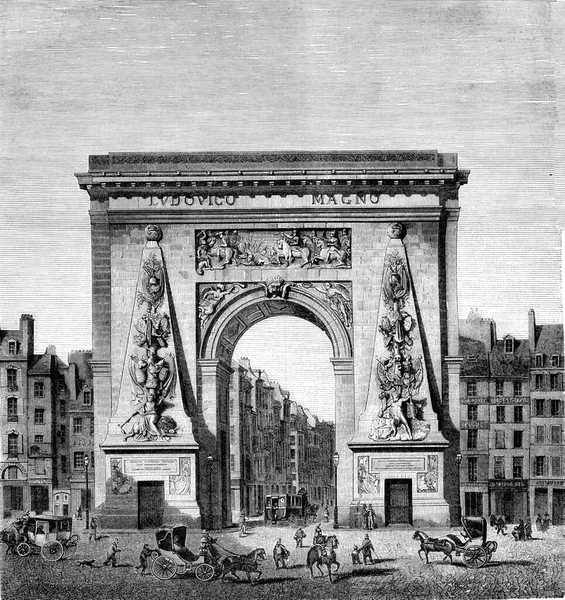Panowanie Ludwika Xiv Porte Saint Denis Francois Blondel 1673 Ilustracja — Zdjęcie stockowe