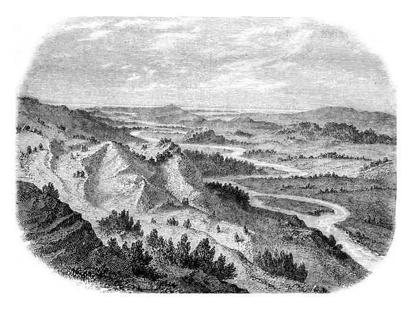 Valley Alpheus River Elis Greece Vintage Engraved Illustration Magasin Pittoresque — Stock Photo, Image