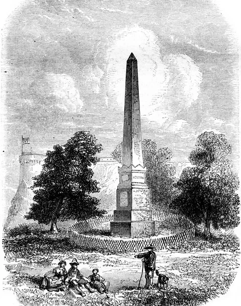 Wolfe Montcalm Anıtı Eski Oyma Resimler Magasin Pittoresk 1861 — Stok fotoğraf