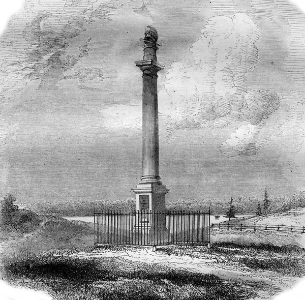 Wolfe Monument Hoog 1849 Quebec Vintage Gegraveerde Illustratie Magasin Pittoresk — Stockfoto