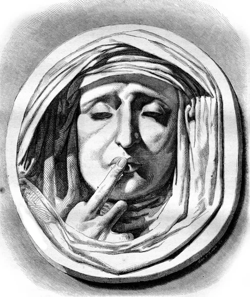 Фігура Могилі Жида Цвинтарі Пер Лашез Pere Lachaise Вигравірувана Ілюстрація — стокове фото